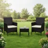 Чёрный комплект садовой мебели: 2 кресла и стол MultiGarden