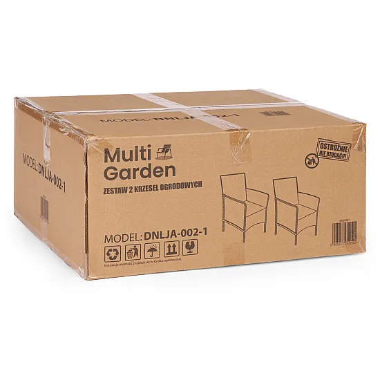 2 vnt. juodų sodo kėdžių komplektas su pagalvėlėmis MultiGarden