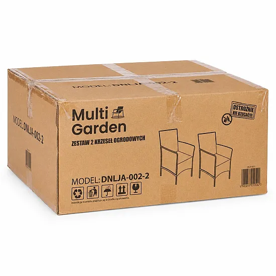 2 vnt. rudų sodo kėdžių komplektas su pagalvėlėmis MultiGarden