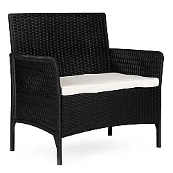 Juoda dvivietė sodo sofa su pagalvėle MultiGarden