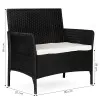 Juoda dvivietė sodo sofa su pagalvėle MultiGarden