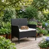 Juoda dvivietė sodo sofa su pagalvėle MultiGarden