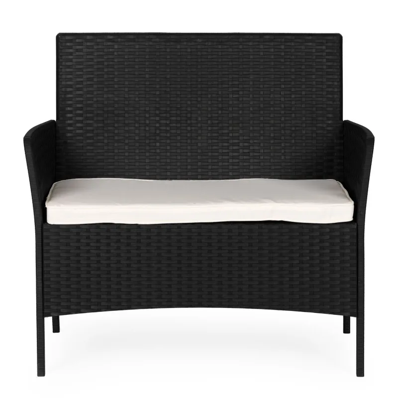 Juoda dvivietė sodo sofa su pagalvėle MultiGarden