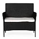 Juoda dvivietė sodo sofa su pagalvėle MultiGarden