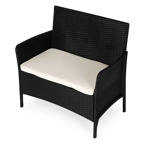 Juoda dvivietė sodo sofa su pagalvėle MultiGarden