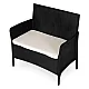 Juoda dvivietė sodo sofa su pagalvėle MultiGarden