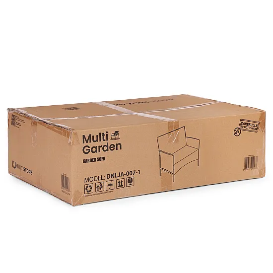 Juoda dvivietė sodo sofa su pagalvėle MultiGarden