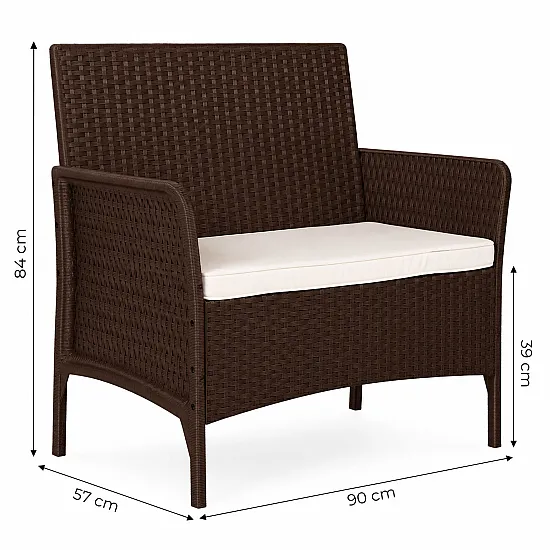 Ruda dvivietė sodo sofa su pagalvėle MultiGarden