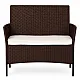 Ruda dvivietė sodo sofa su pagalvėle MultiGarden