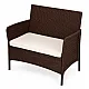 Ruda dvivietė sodo sofa su pagalvėle MultiGarden