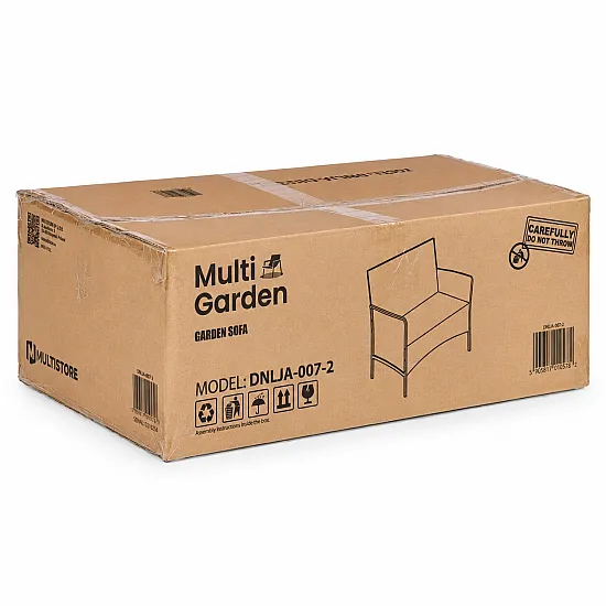 Ruda dvivietė sodo sofa su pagalvėle MultiGarden