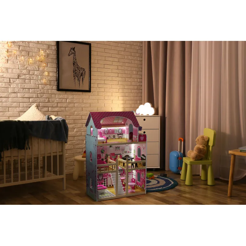 Деревянный домик для кукол с мебелью ECOTOYS