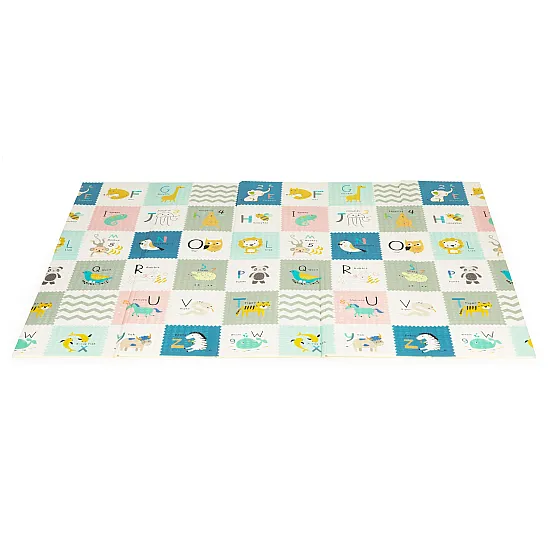 Reversible foldable foam play mat with bag
