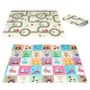 Double-sided educational foam play mat, 178 x 198 cm, foldable, large, with a bag