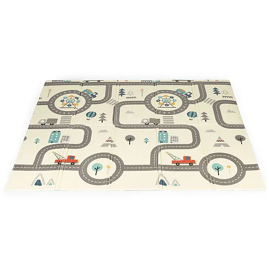 Double-sided educational foam play mat, 178 x 198 cm, foldable, large, with a bag