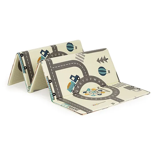 Double-sided educational foam play mat, 178 x 198 cm, foldable, large, with a bag