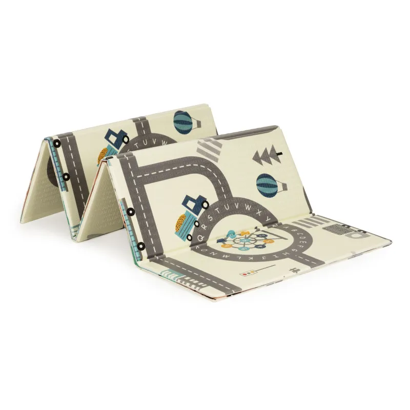 Double-sided educational foam play mat, 178 x 198 cm, foldable, large, with a bag