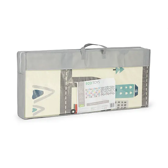 Double-sided educational foam play mat, 178 x 198 cm, foldable, large, with a bag