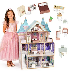 Drewniany domek dla lalek Bella marki ECOTOYS