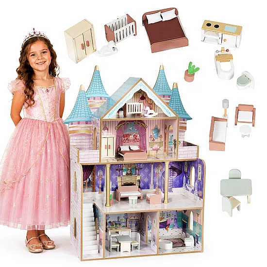 Drewniany domek dla lalek Bella marki ECOTOYS