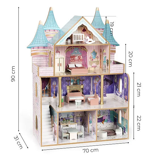 Drewniany domek dla lalek Bella marki ECOTOYS