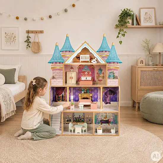 Drewniany domek dla lalek Bella marki ECOTOYS