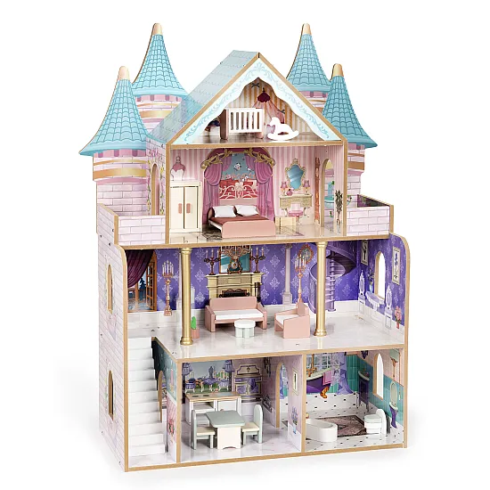 Drewniany domek dla lalek Bella marki ECOTOYS