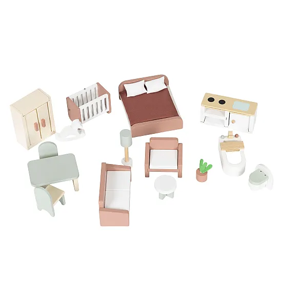 Drewniany domek dla lalek Bella marki ECOTOYS