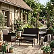 Dark brown garden furniture set