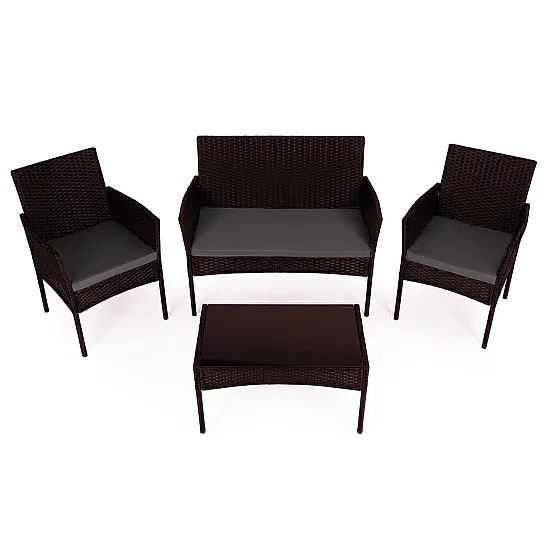 Dark brown garden furniture set