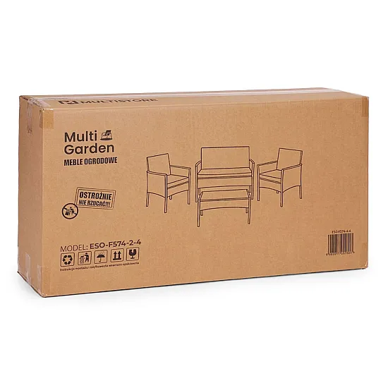 Dark brown garden furniture set