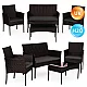 Dark brown garden furniture set