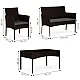 Dark brown garden furniture set