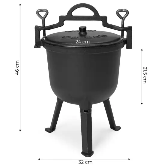 Emalizuotas ketaus katilas (8 l) su stovu MultiGarden