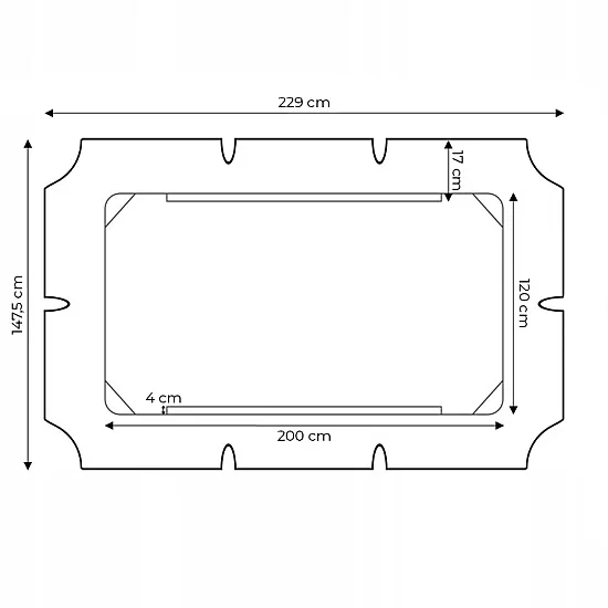 Sodo sūpynių stogelis 200 x 120 cm pilkos spalvos MultiGarden
