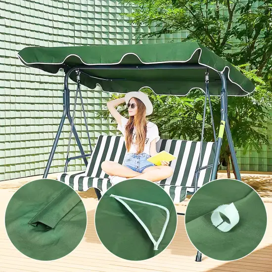 Sodo sūpynių stogelis 200 x 120 cm žalios spalvos MultiGarden