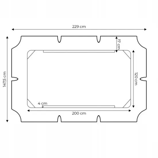Sodo sūpynių stogelis 200 x 120 cm žalios spalvos MultiGarden
