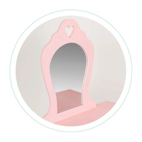 Didelis rožinis tualetinis staliukas su veidrodžiu Vaikų baldai ECOTOYS