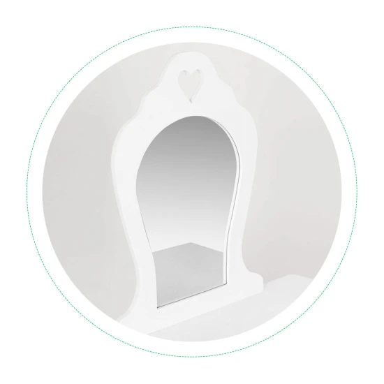 Didelis baltas mergaičių tualetinis staliukas su veidrodžiu Vaikų baldai ECOTOYS