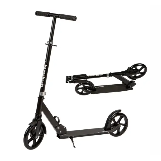 Sulankstomas juodas miesto paspirtukas 95–105 cm