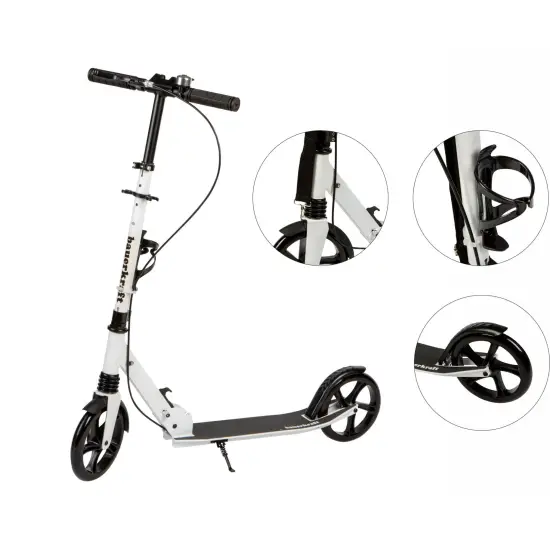 Sulankstomas baltas miesto paspirtukas 95–105 cm