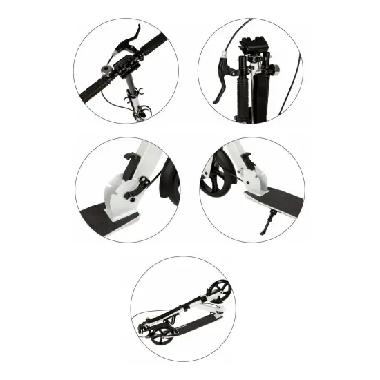Sulankstomas baltas miesto paspirtukas 95–105 cm