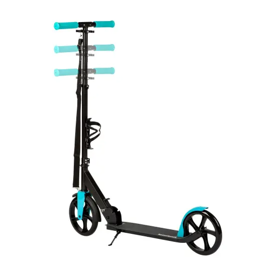 Sulankstomas juodas/mėlynas miesto paspirtukas 91–101 cm