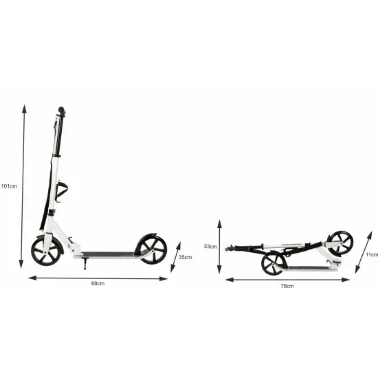 Sulankstomas baltas miesto paspirtukas 91–101 cm