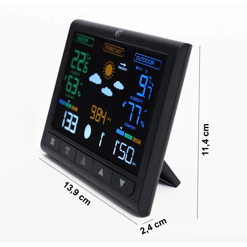 Belaidė meteorologinė stotelė su apšvietimu, lauko jutikliu, LCD ekranu Elektronika ir buitiniai prietaisai LONGWELL INDUSTRIAL LTD