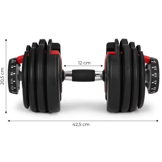 Reguliuojamas hantelis su stovu 2,5–24 kg MOVEPRO