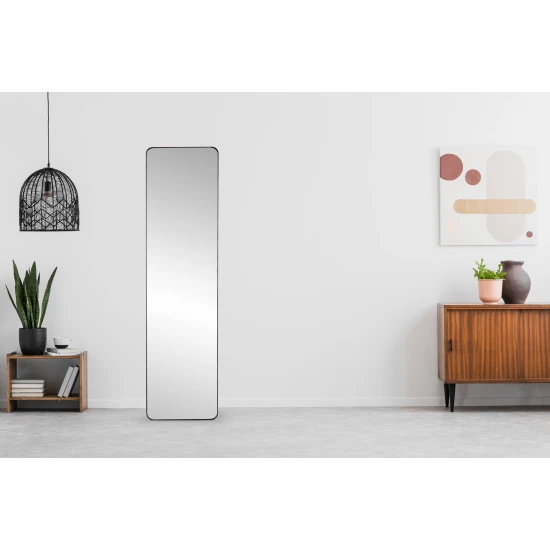 Large standing rectangular mirror, narrow frame, 148 cm