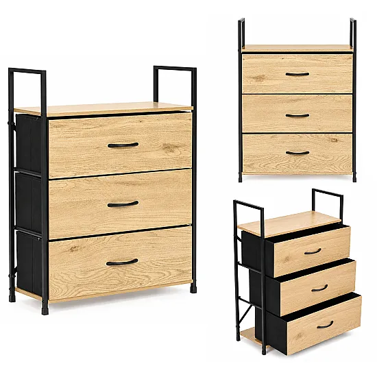 Pastatoma lentyna su 3 audinio stalčiais ModernHome