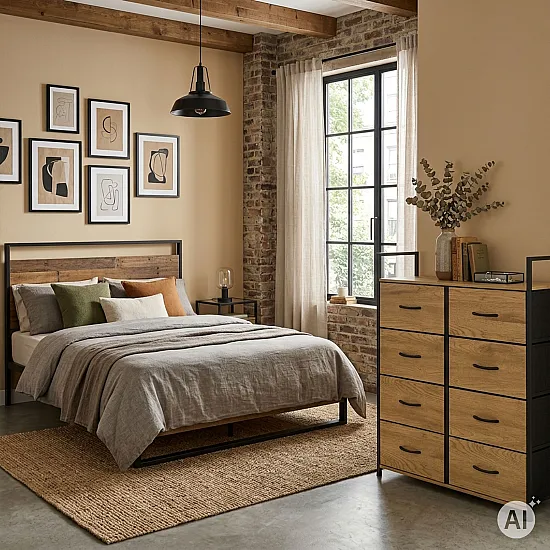 Spintelė su 8 audinio stalčiais 80 cm ModernHome