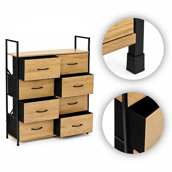 Spintelė su 8 audinio stalčiais 80 cm ModernHome